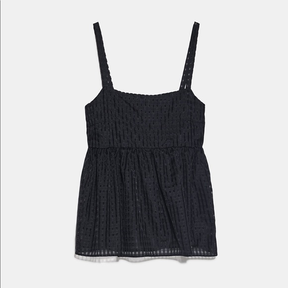 Zara Black Babydoll top - Picture 2 of 3